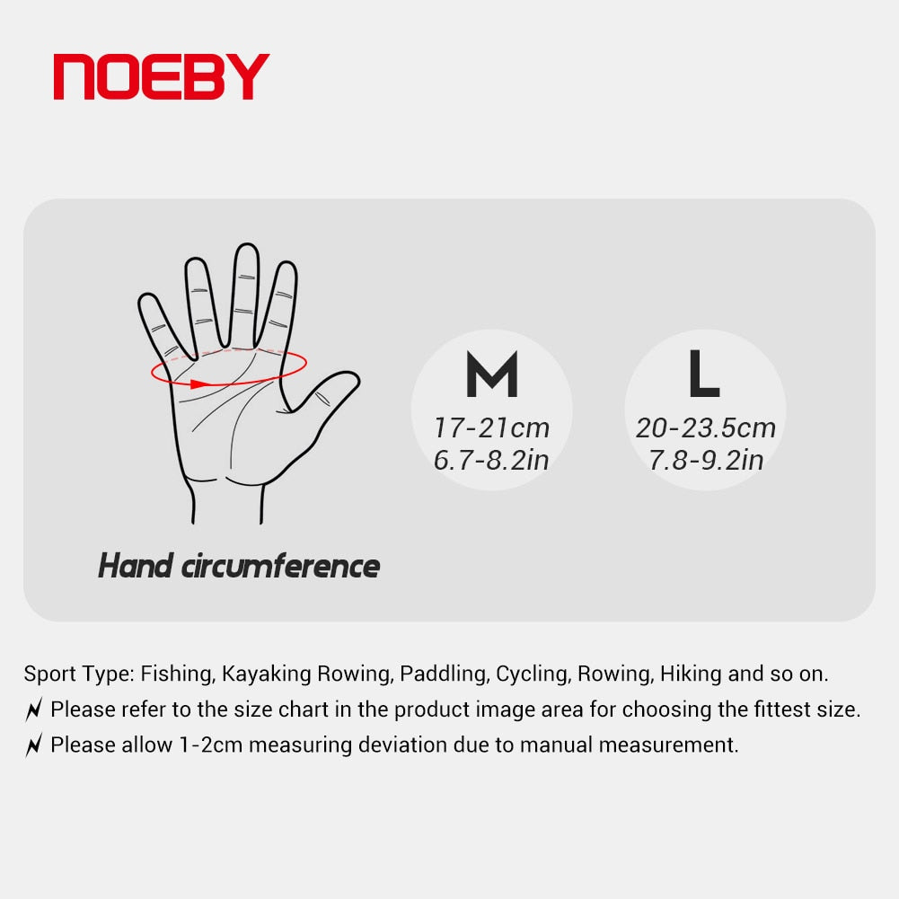 Noeby Fishing Gloves UPF50+ Sun UV Protection Quick-drying Anti-slip Outdoor Kayaking Cycling Fishing Protection Sports Gloves