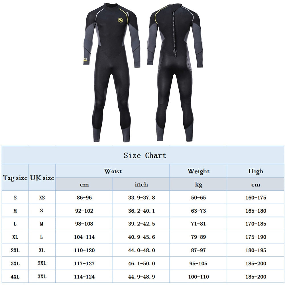 Men's Long 1pcs Neoprene Wetsuit