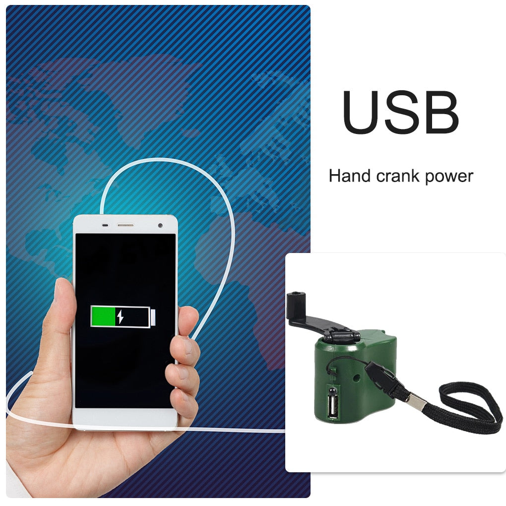 Universal USB Hand Cranking Battery Charger