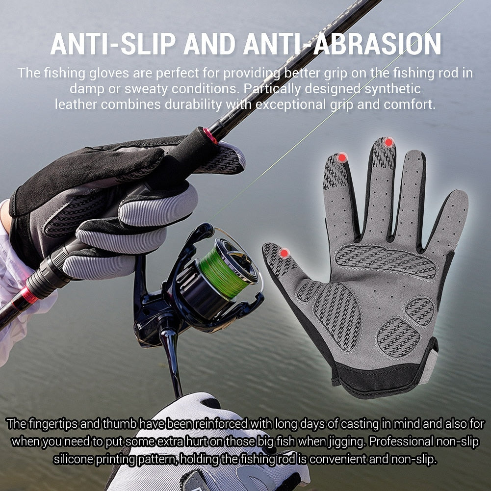 Noeby Fishing Gloves UPF50+ Sun UV Protection Quick-drying Anti-slip Outdoor Kayaking Cycling Fishing Protection Sports Gloves