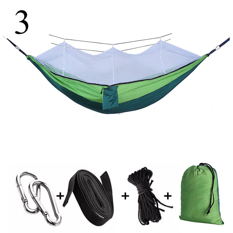 Portable Outdoor Camping Hammock 1-2 Person Swing With Mosquito Net Hanging Bed Ultralight Sleeping hammock