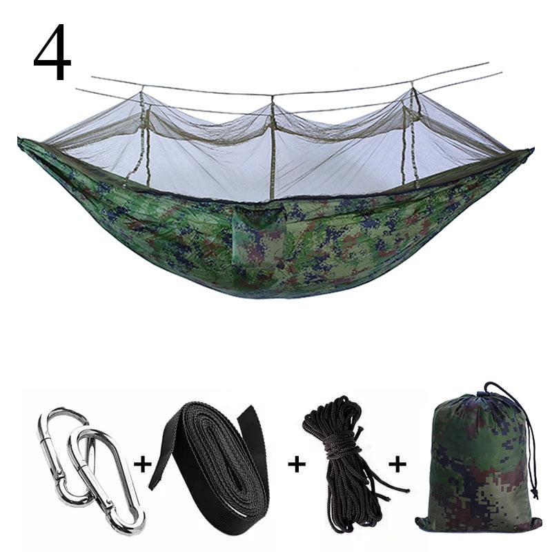 Portable Outdoor Camping Hammock 1-2 Person Swing With Mosquito Net Hanging Bed Ultralight Sleeping hammock