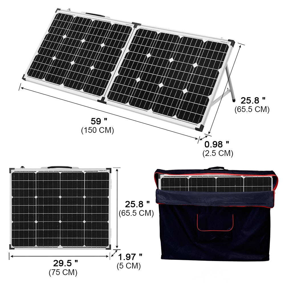 Anaka 100W, 160W, 200W 12V Solar Waterproof Panel with controller