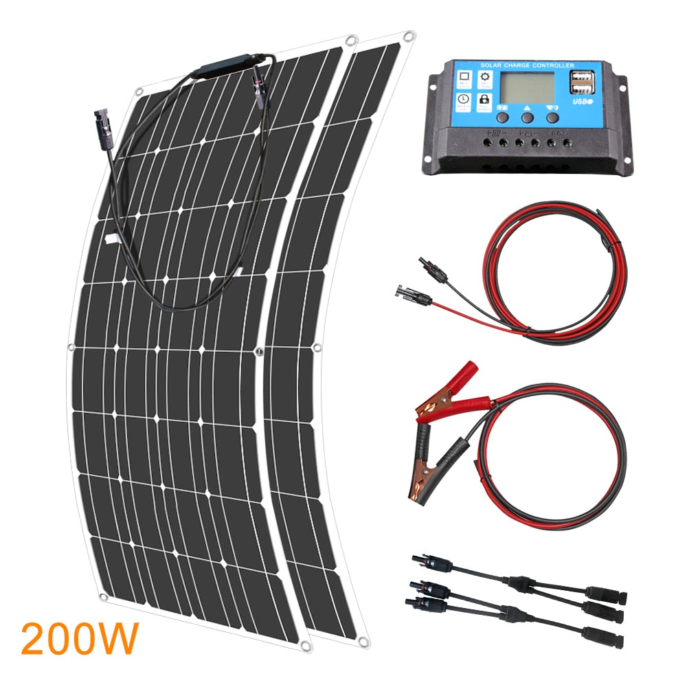 12V Flexible Solar Panel 600W 100W 200W 300W 400W 500W Bendable Waterproof Monocrystalline Best Solar Panel for RV Boat