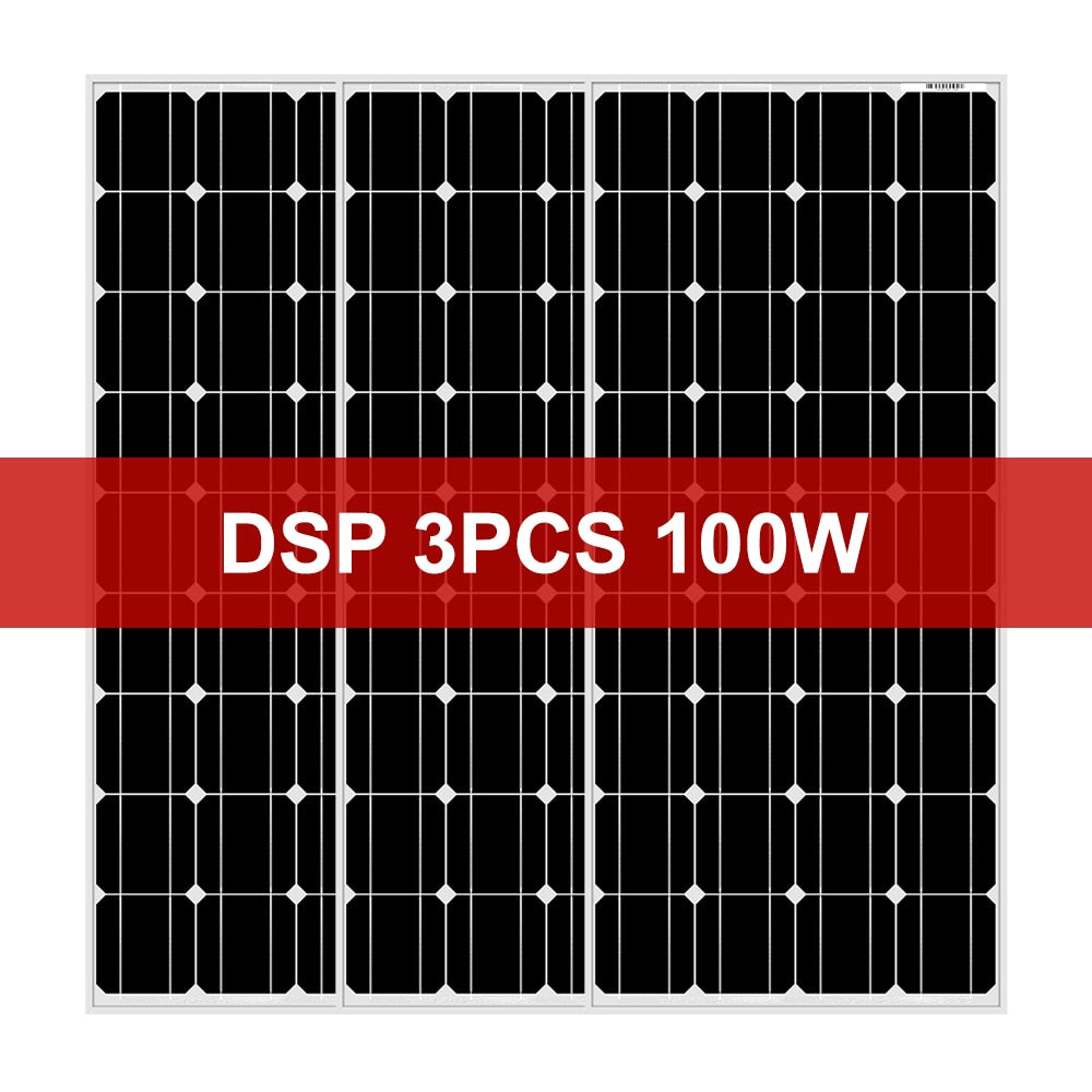 DOKIO 100W 18V Waterproof Glass Solar Panel. Combine for up to 10 for home/RV Charging 12V