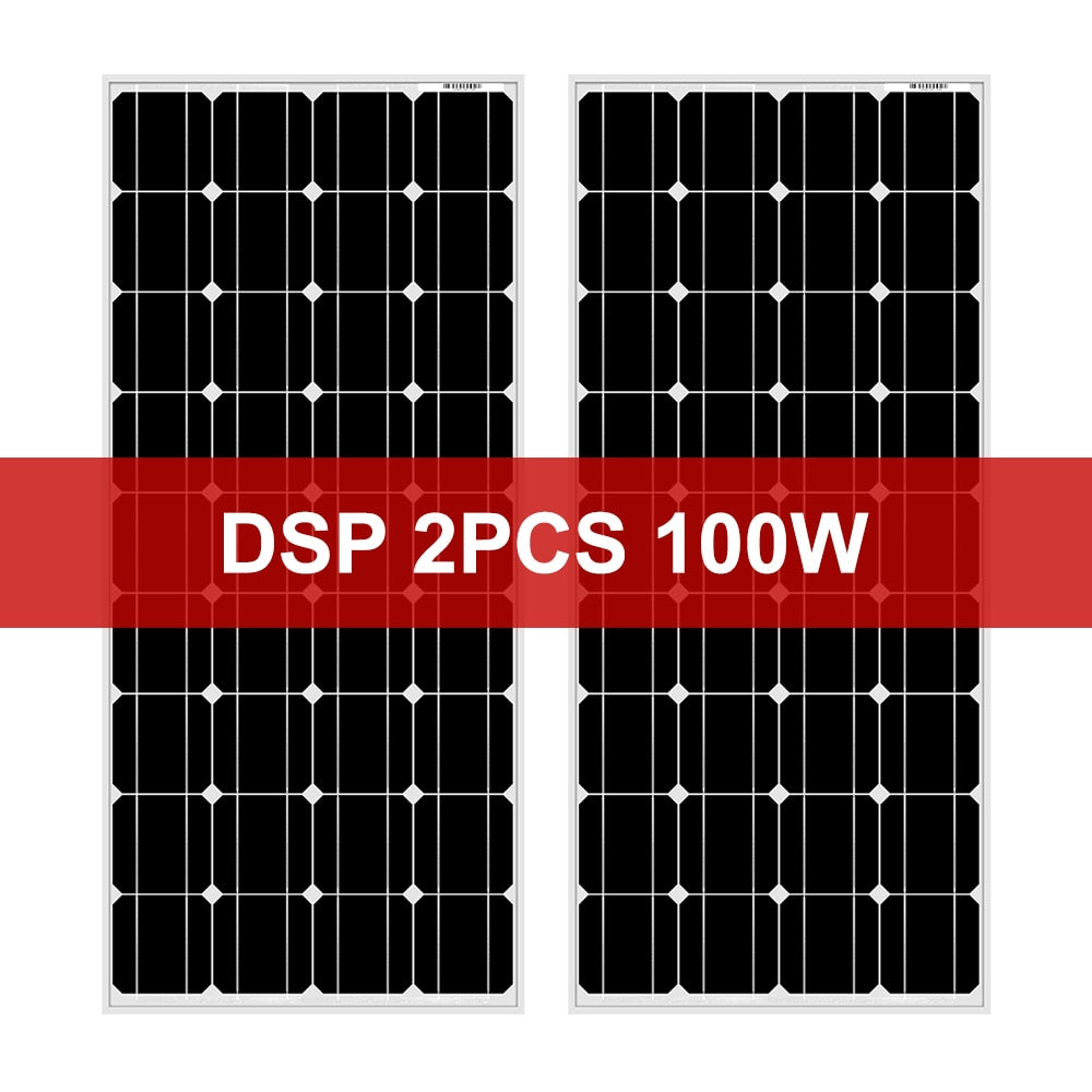 DOKIO 100W 18V Waterproof Glass Solar Panel. Combine for up to 10 for home/RV Charging 12V