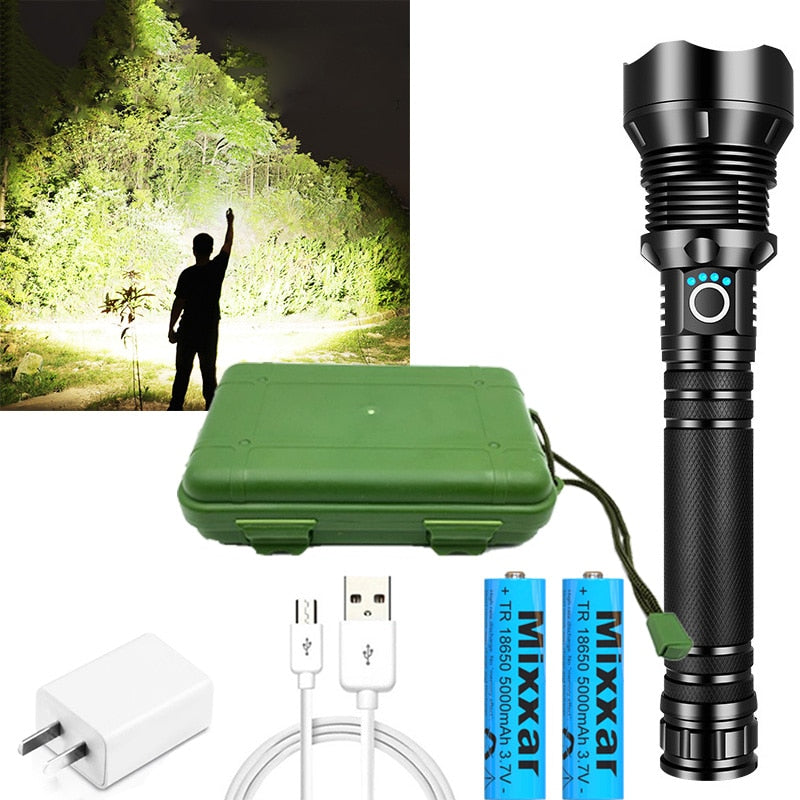 350000cd XPH90 70 50 LED/Powerful/Rechargeable/Tactical/Handled/EDC Flashlight cob Bike/Camping/Underwater/Search/Portable Light