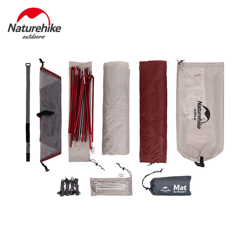 Naturehike Custom Mongar 1 2 3 People Waterproof Double Layer Outdoor Tent Aluminum Rod Gray Ultralight Single Camping Tents Mat