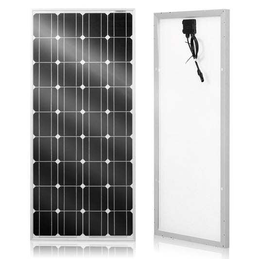 DOKIO 100W 18V Waterproof Glass Solar Panel. Combine for up to 10 for home/RV Charging 12V