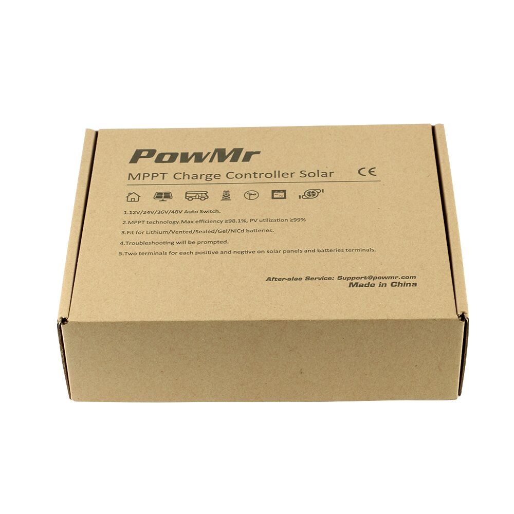 PowMr MPPT 60A Solar Charge Controller 12V 24V 36V 48V Auto For Max 190VDC