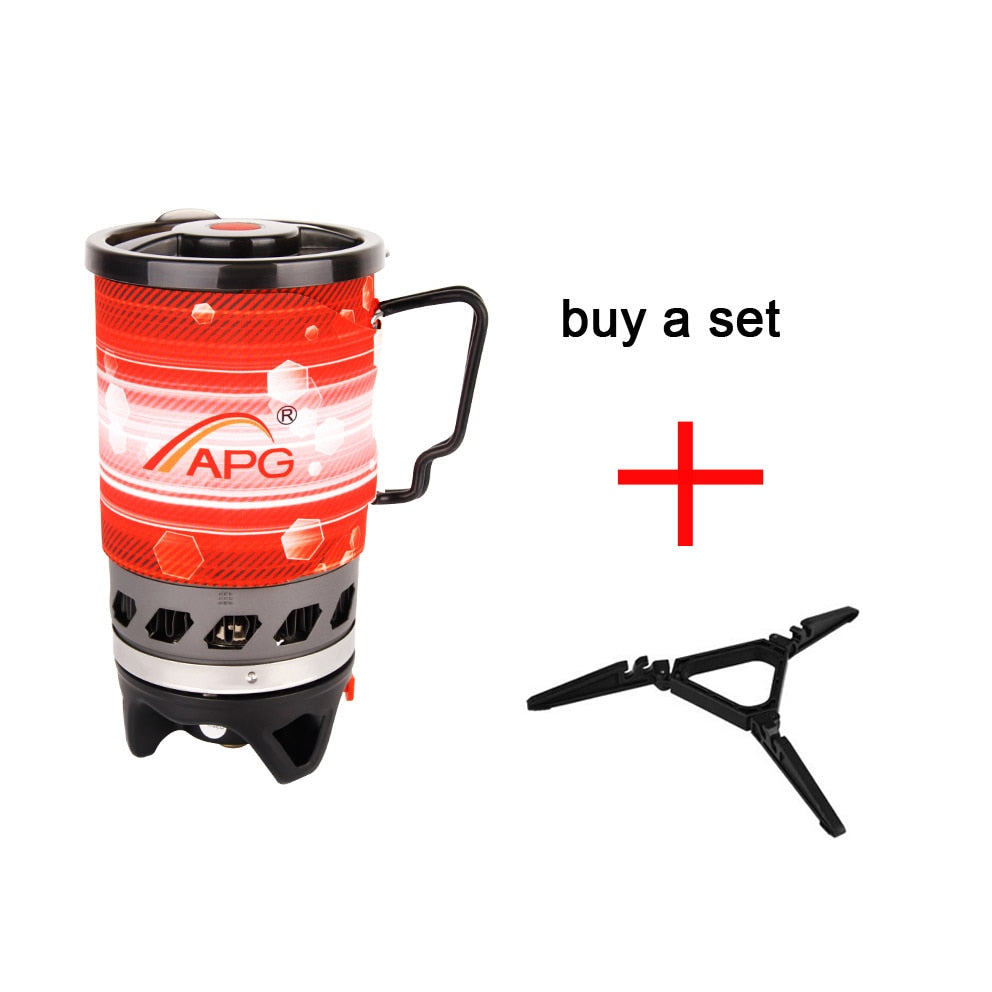 APG Outdoor Portable Cooking System Hiking Camping Stove Heat Exchanger Pot Propane Gas Burners