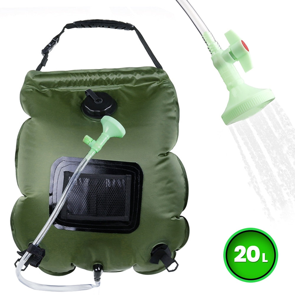 20L Portable Shower Bag with Switch Hose and Plastic Head for Washing