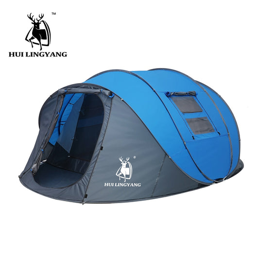 HUI LINGYANG 4-6 Person Outdoor Automatic Tent Double Layer Large Family Tent Waterproof Camping Hiking Tent