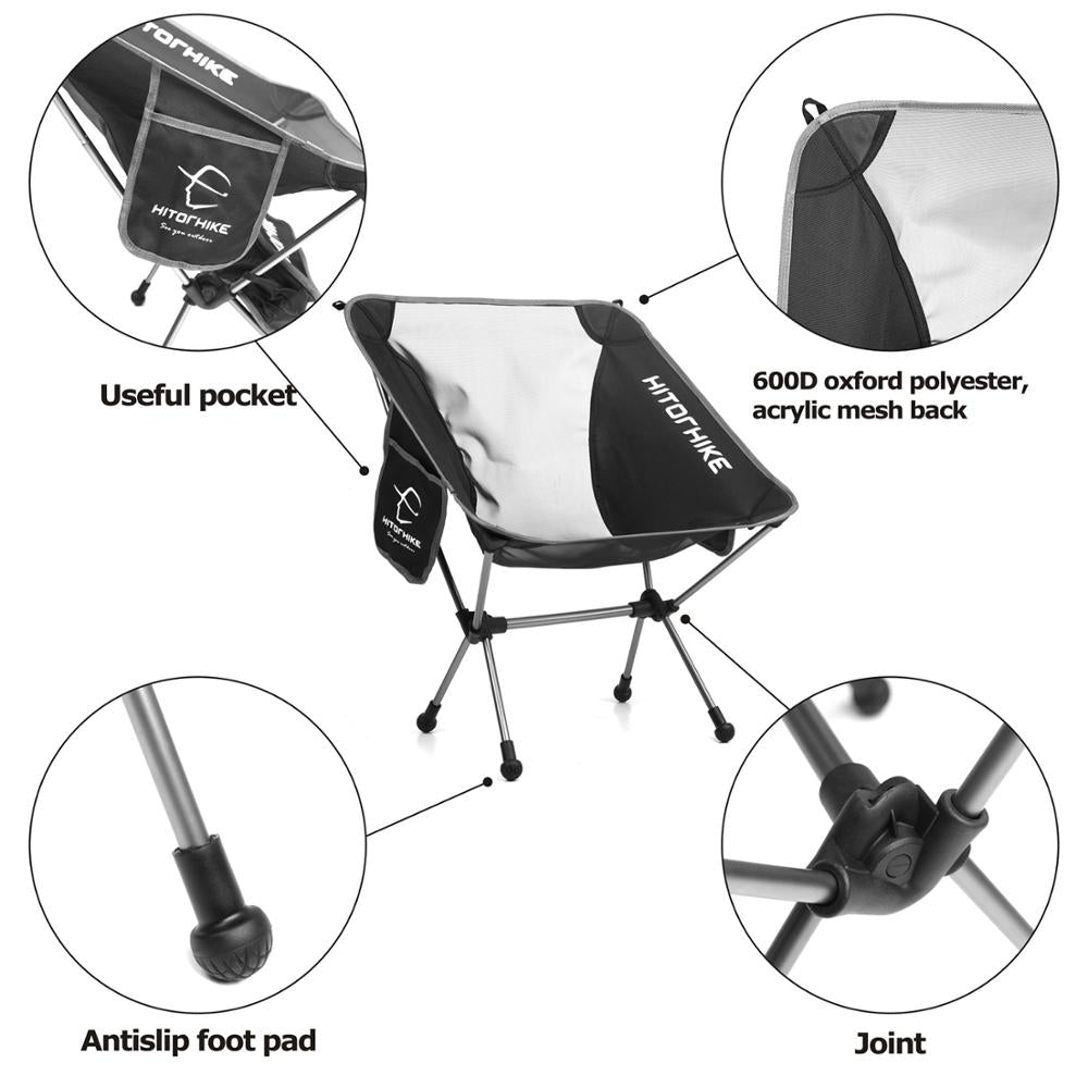 Travel Ultralight Folding Chair Superhard High Load (330 lbs.) Camping/Beach/Hiking/Picnic/Fishing Chair