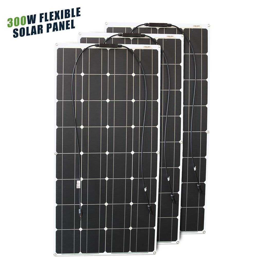 12V Flexible Solar Panel 600W 100W 200W 300W 400W 500W Bendable Waterproof Monocrystalline Best Solar Panel for RV Boat