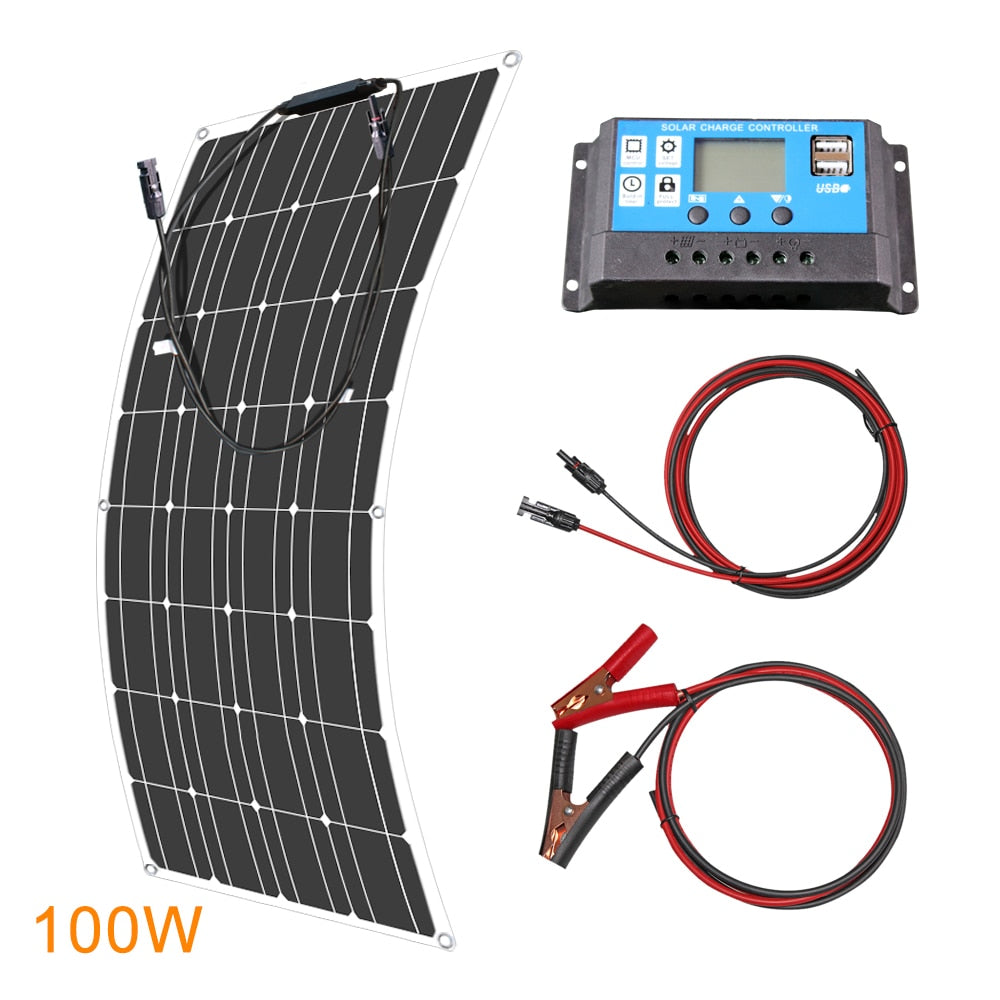 12V Flexible Solar Panel 600W 100W 200W 300W 400W 500W Bendable Waterproof Monocrystalline Best Solar Panel for RV Boat