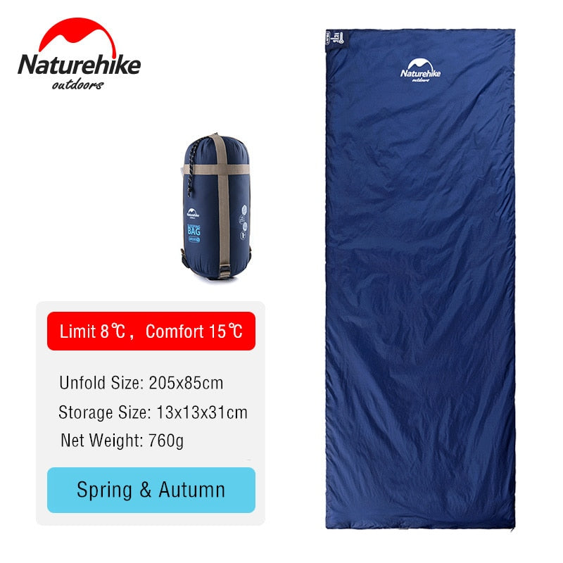 Naturehike Sleeping Bag LW180 Ultralight Waterproof Cotton Sleeping Bag Summer Hiking Camping Sleeping Bag Envelope Sleeping Bag