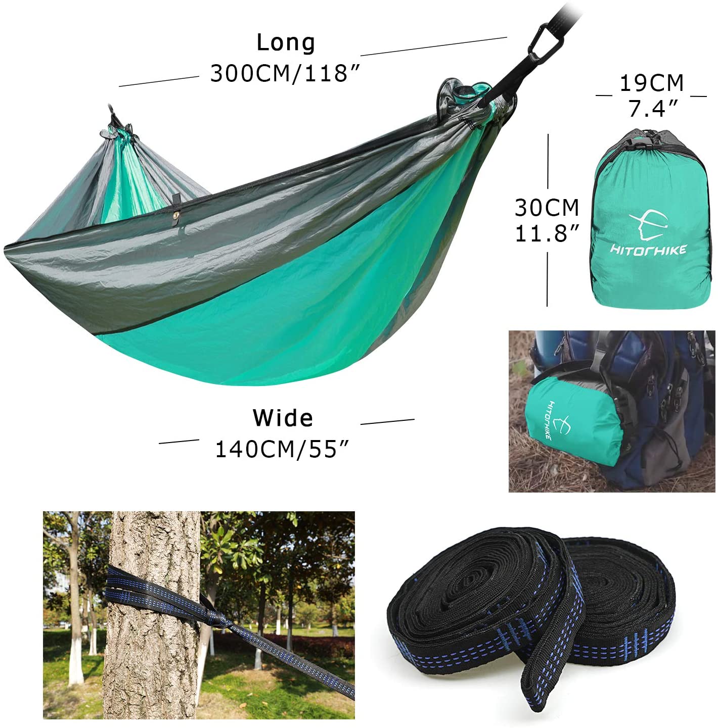 Hitorhike 1-2 Person Outdoor Mosquito Net Hammock, Hanging Sleeping Bed Swing