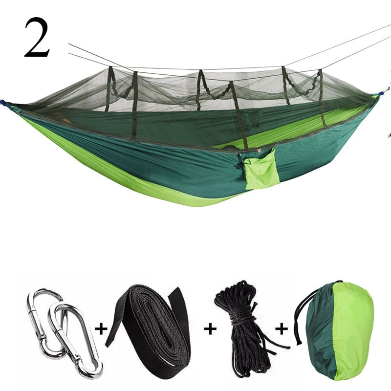 Portable Outdoor Camping Hammock 1-2 Person Swing With Mosquito Net Hanging Bed Ultralight Sleeping hammock