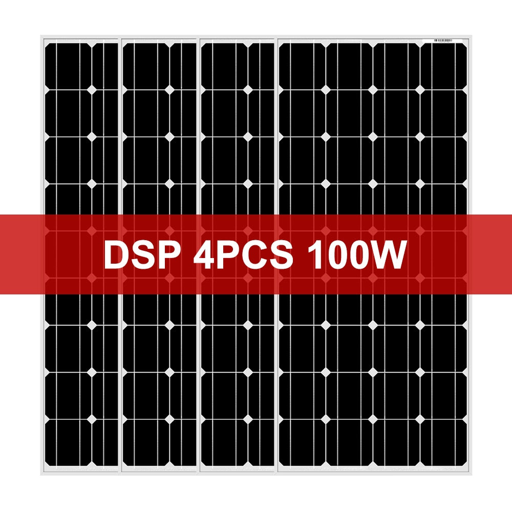 DOKIO 100W 18V Waterproof Glass Solar Panel. Combine for up to 10 for home/RV Charging 12V