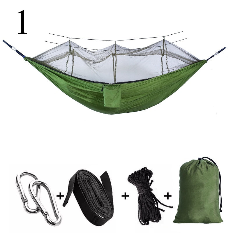 Portable Outdoor Camping Hammock 1-2 Person Swing With Mosquito Net Hanging Bed Ultralight Sleeping hammock