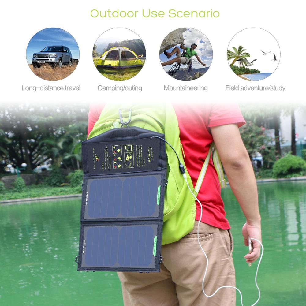 ALLPOWERS Solar Panel 10W 5V Solar Charger Portable Solar Battery Chargers Charging for Phone for Hiking  Camping Outdoors