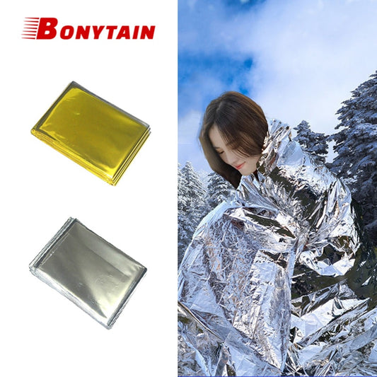 Emergency Blanket Outdoor Survival First Aid Military Rescue Kit Windproof/Waterproof Foil Thermal Blanket for Camping Hiking