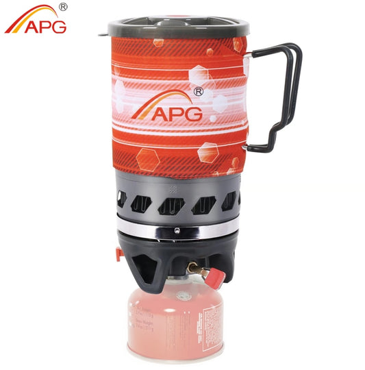 APG Outdoor Portable Cooking System Hiking Camping Stove Heat Exchanger Pot Propane Gas Burners