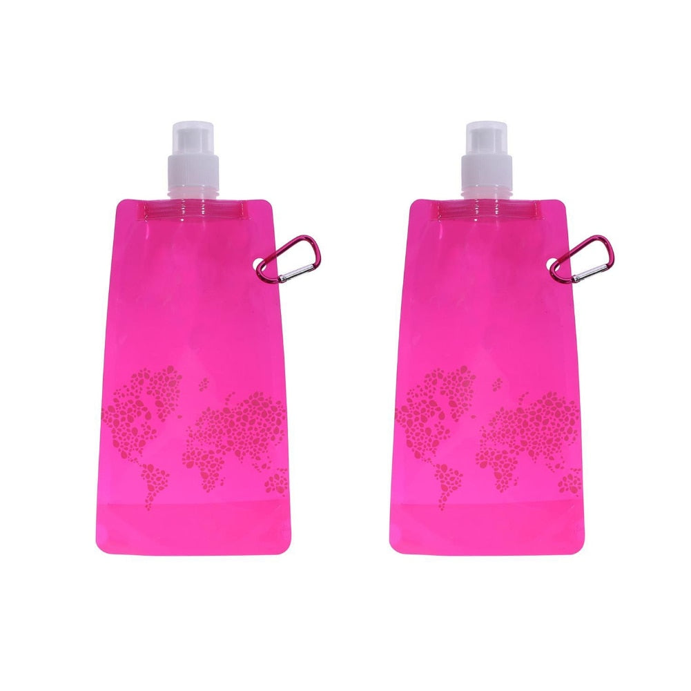 2pcs Portable Ultralight Foldable Water Bag/Bottle