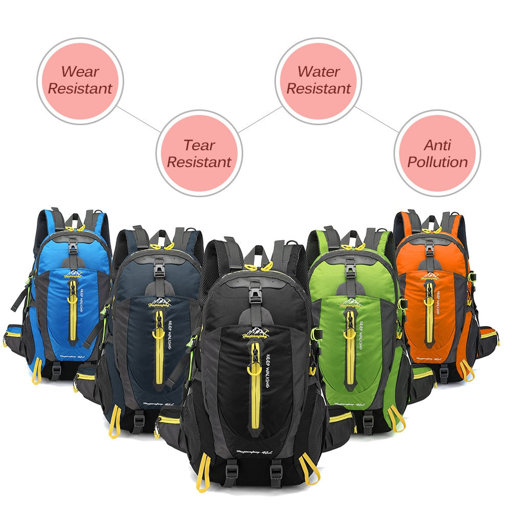 Waterproof Climbing Backpack Rucksack 40L Outdoor Sports Bag Travel Backpack Camping/Hiking Backpack Men/Women Trekking Bag