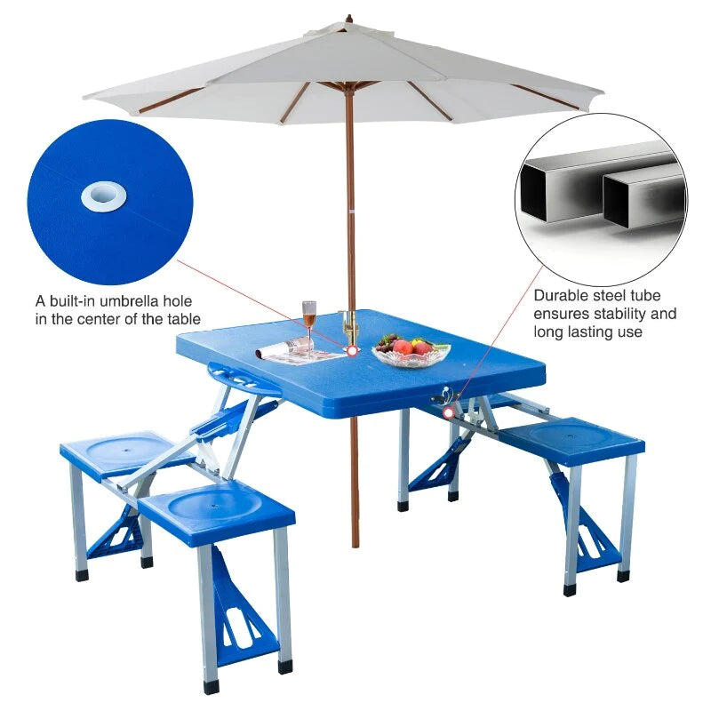 Foldable Picnic/Camping Table/4 Seats/Umbrella Hole