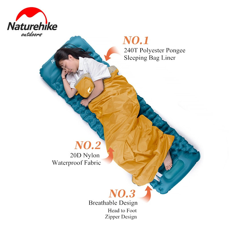 Naturehike Sleeping Bag LW180 Ultralight Waterproof Cotton Sleeping Bag Summer Hiking Camping Sleeping Bag Envelope Sleeping Bag