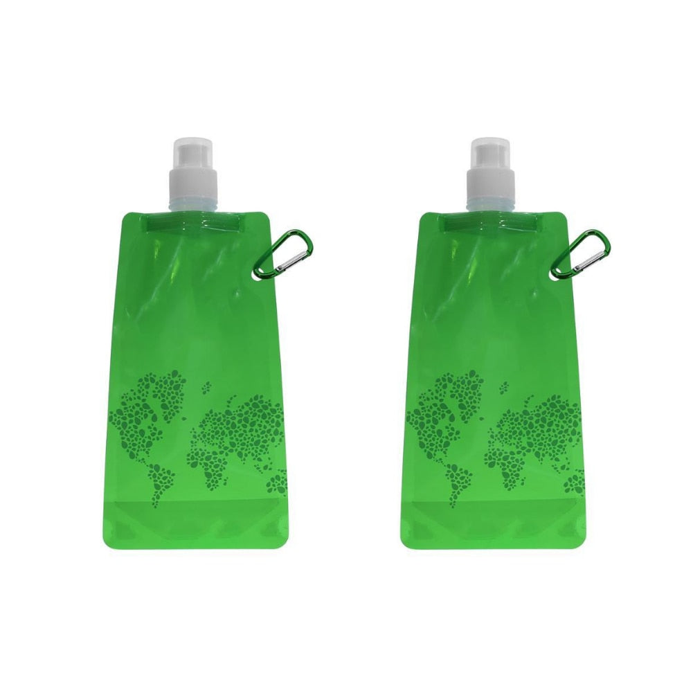 2pcs Portable Ultralight Foldable Water Bag/Bottle